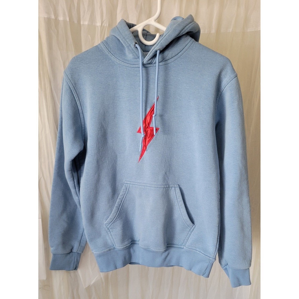 Bruce Bolt Men's Logo Hoodie Sweatshirt Light Blue Sz Small